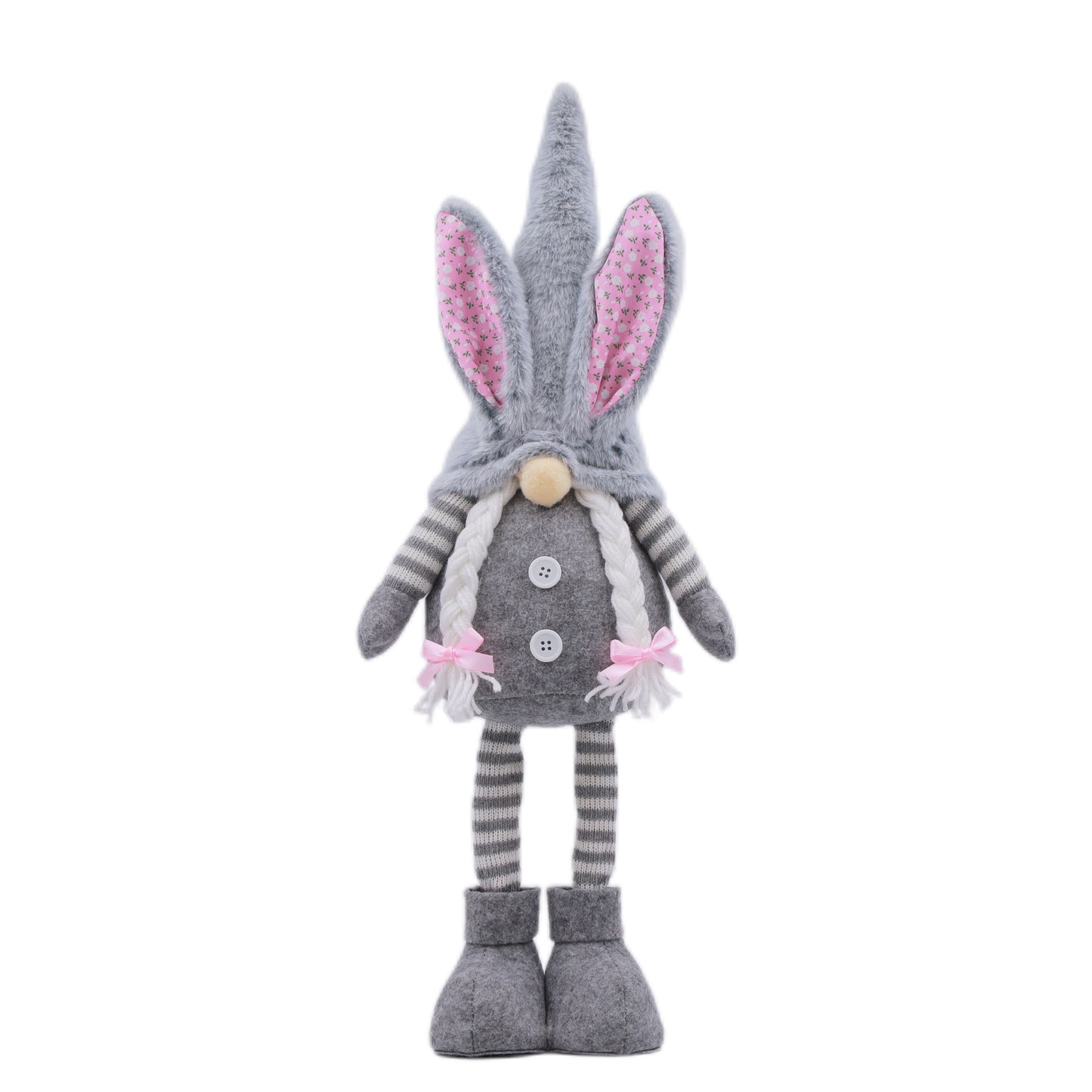 19.6 Inch Standing Easter Gnome Bunny Plush Handmade Swedish Gnome Figurine