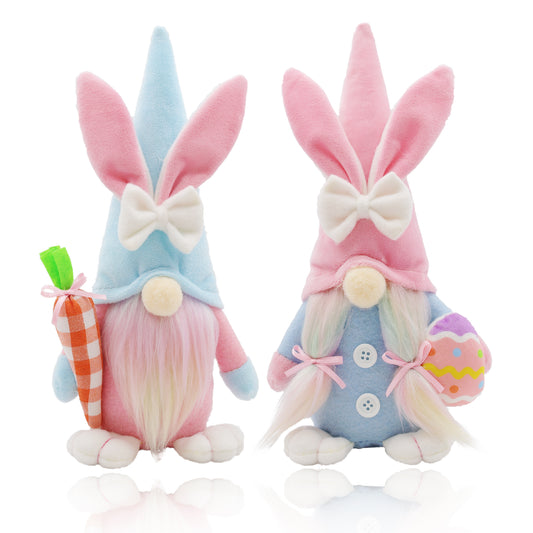 2 pcs Easter Gnomes Plush Easter Bunny Gnomes Decorations for Home