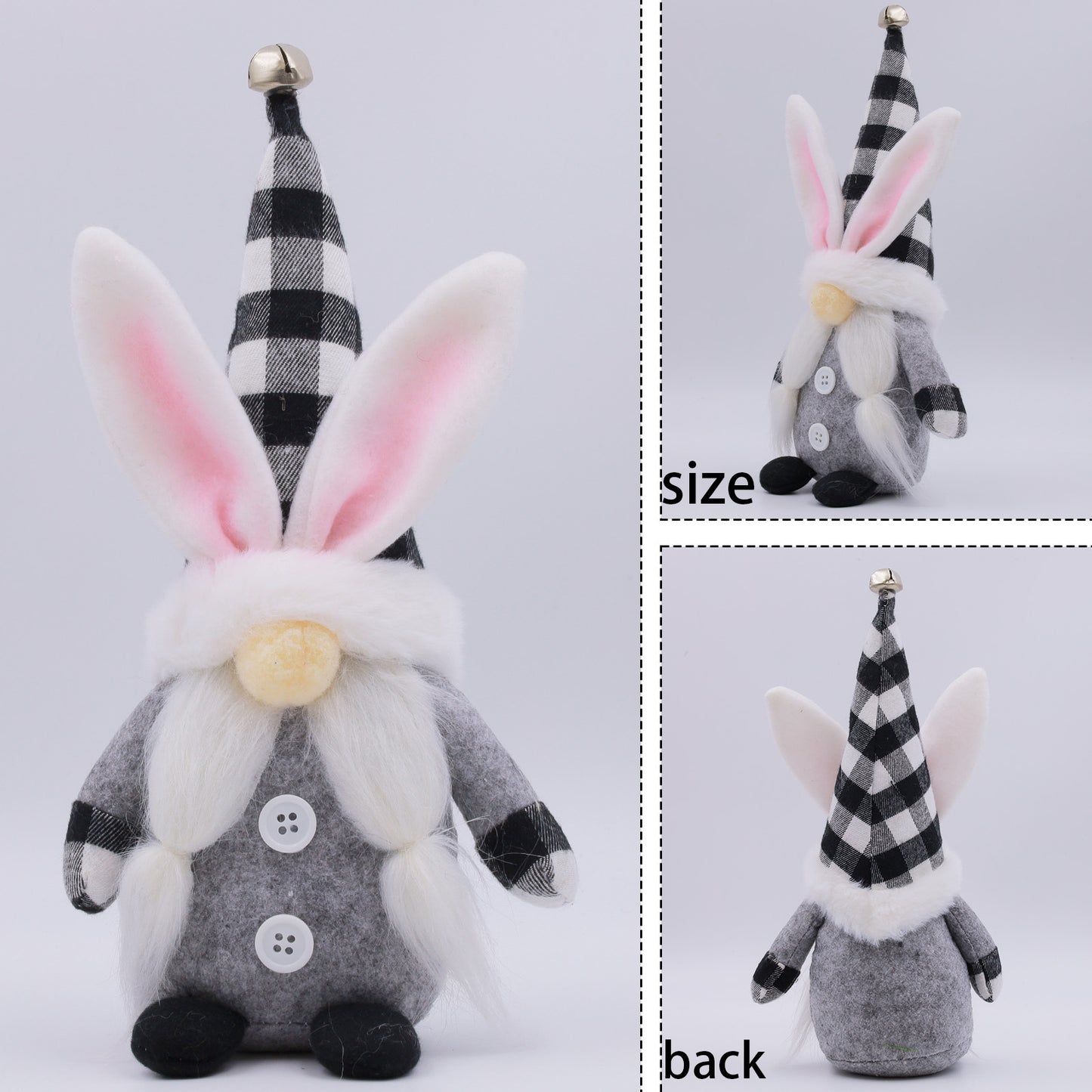 2 Pieces Scandinavian Style Easter Gnome Decorations with Bunny Ears, Multipurpose Room Decor