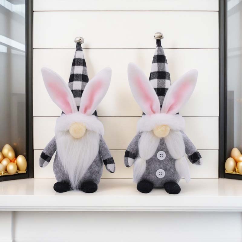 2 Pieces Scandinavian Style Easter Gnome Decorations with Bunny Ears, Multipurpose Room Decor